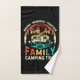 Family Camping Trip Making Memories Together Hand Towel
