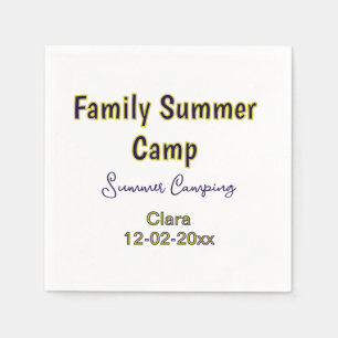Family camping vacation custom add name dateSummer Napkin