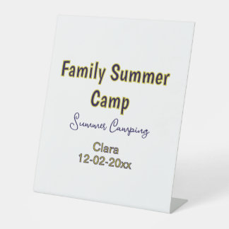 Family camping vacation custom add name dateSummer Pedestal Sign