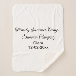 Family camping vacation custom add name dateSummer Sherpa Blanket