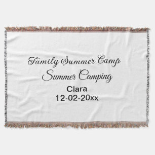 Family camping vacation custom add name dateSummer Throw Blanket