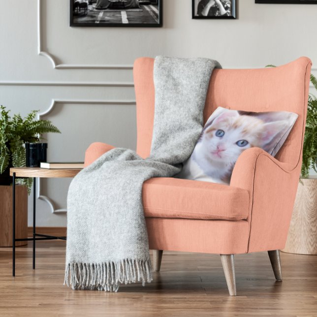 Family Cat Two Photo Cushion (Family Cat Two Photo Throw Pillow)