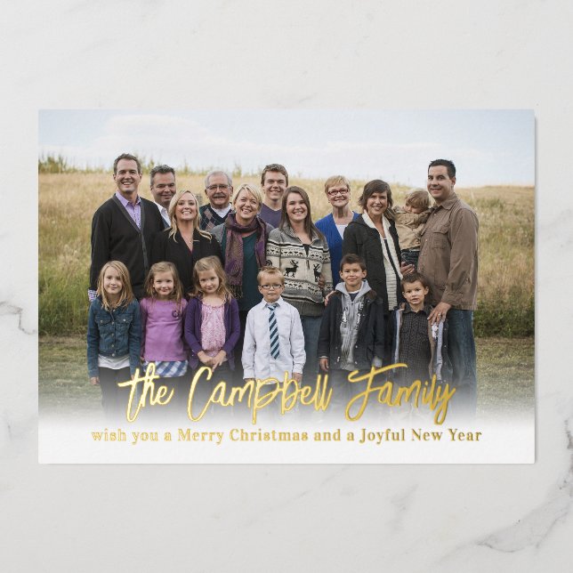 Family Cheer Foil Holiday Card Christmas Card (Front)