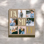 Family Chic Multi Photo Beige Foil Prints<br><div class="desc">Poster features modern photo college and Mum in foil.</div>