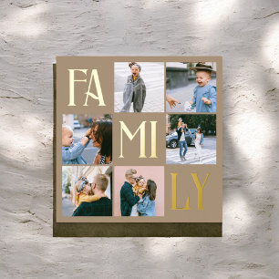 Family Chic Multi Photo Beige Foil Prints