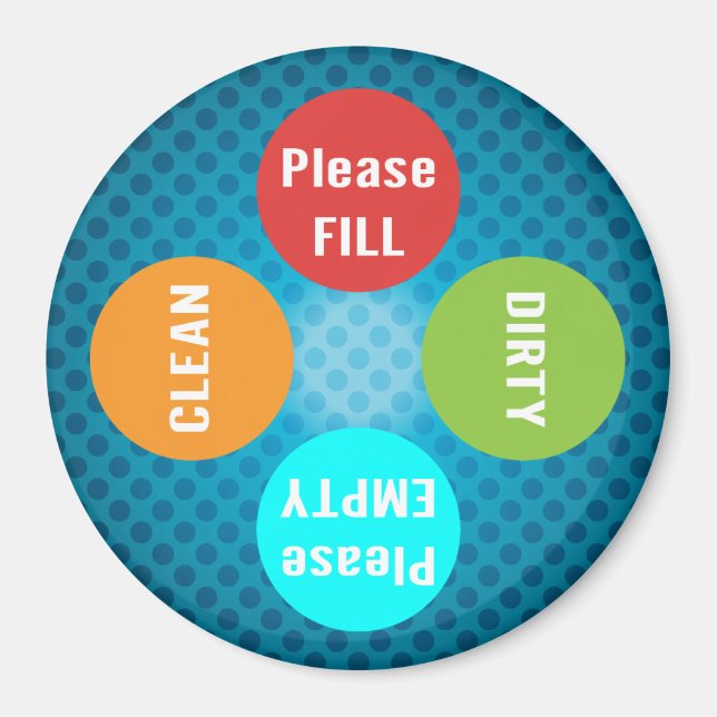 Family Chores Dishwasher Organiser Clean Dirty Magnet (Front)