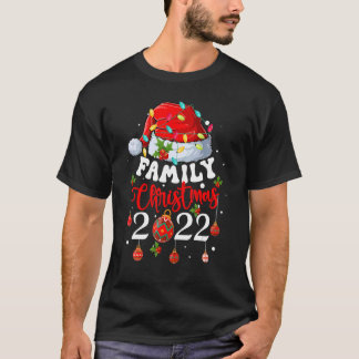 Family Christmas 2022 Matching  Santa Hat Xmas Lig T-Shirt