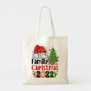 Family Christmas 2022 Matching Santa Light Funny X Tote Bag