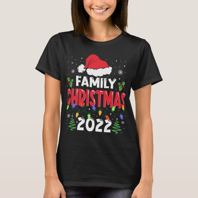 Family Christmas 2022 Matching Squad Santa Elf Fun T-Shirt (Front)