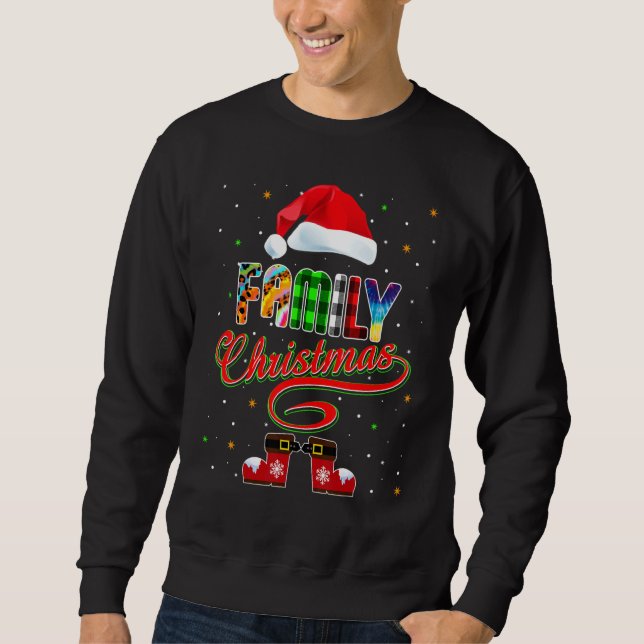 Family Christmas 2022 Squad Xmas Santa Pajama Leop Sweatshirt (Front)