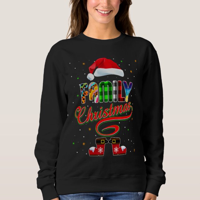Family Christmas 2022 Squad Xmas Santa Pajama Leop Sweatshirt (Front)