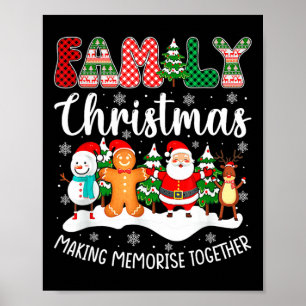 Family Christmas 2023 Matching Santa Reindeer Funn Poster