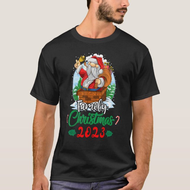 Family Christmas 2023 Matching  Squad Santa Elf  1 T-Shirt (Front)