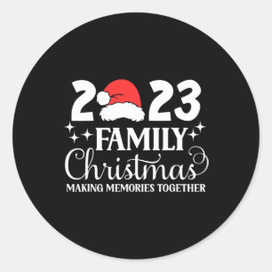 Family Christmas 2023 Matching Squad Santa Elf Fun Classic Round Sticker