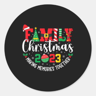 Family Christmas 2023 Matching Squad Santa Elf Fun Classic Round Sticker