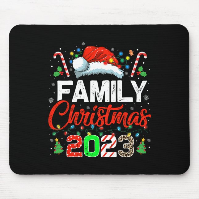 Family Christmas 2023 Matching Squad Santa Elf Fun Mouse Pad (Front)