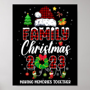 Family Christmas 2023 Matching Squad Santa Elf Fun Poster