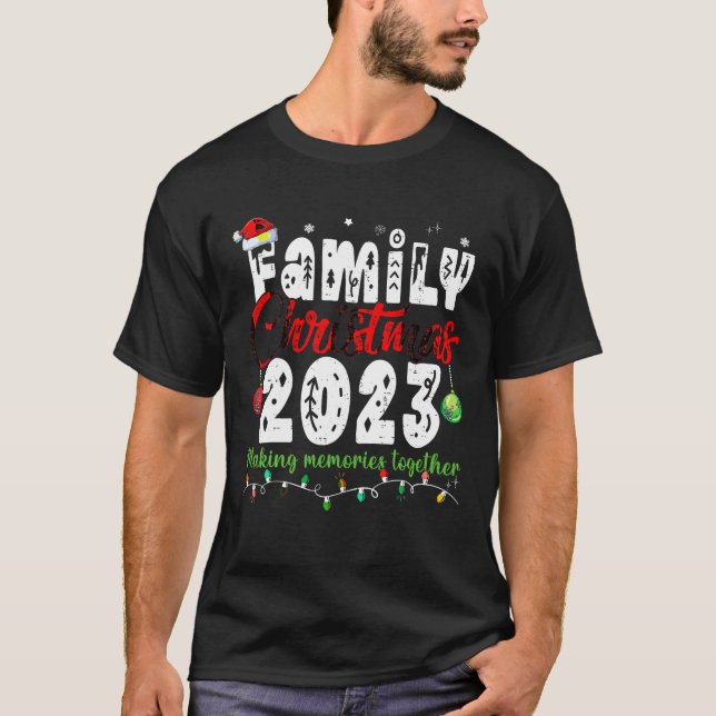 Family Christmas 2023 Matching Squad Santa Elf Fun T-Shirt (Front)