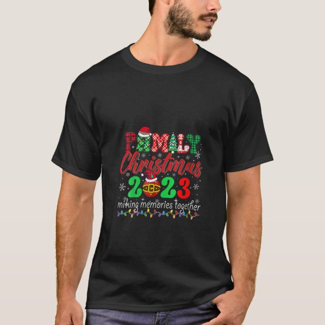 Family Christmas 2023 Matching Squad Santa Elf Fun T-Shirt (Front)