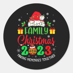 Family Christmas 2023 Matching Squad Team Santa Xm Classic Round Sticker