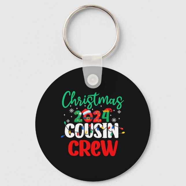 Family Christmas 2024 Cousin Crew Matching Squad S Key Ring (Front)