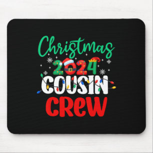 Family Christmas 2024 Cousin Crew Matching Squad S Mouse Pad