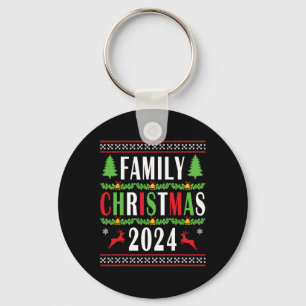 Family Christmas 2024 Funny Matching Xmas Tree  Key Ring