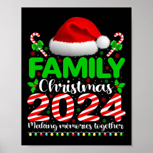 Family Christmas 2024 Funny Xmas Pjs Men Women Kid Poster