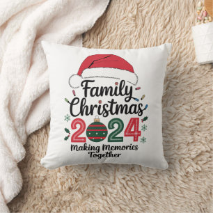 Family Christmas 2024 Making Memories Together Cushion