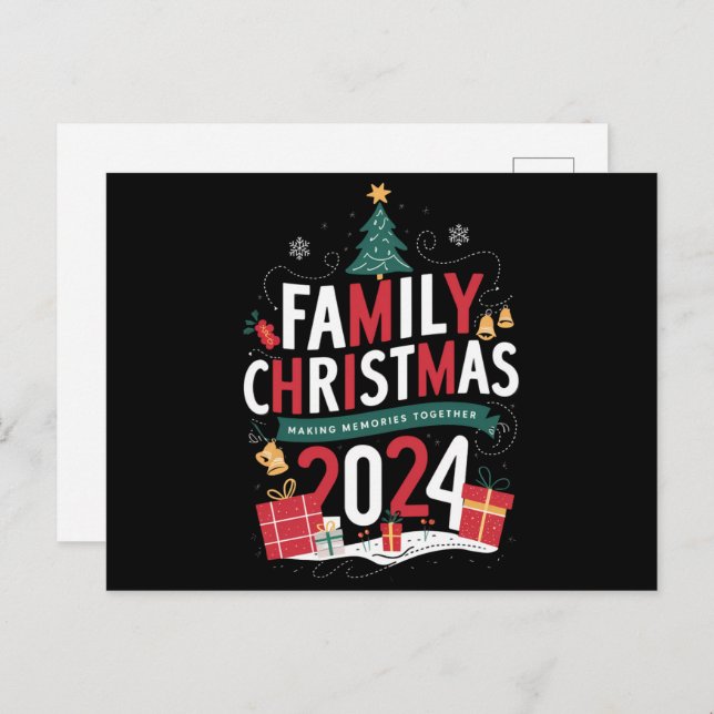 Family Christmas 2024 Making Memories Together Holiday Postcard (Front/Back)