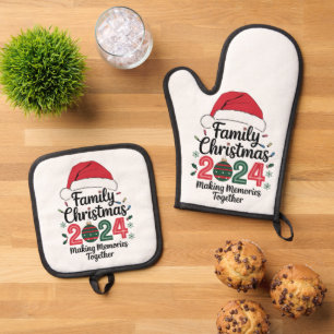 Family Christmas 2024 Making Memories Together Oven Mitt & Pot Holder Set