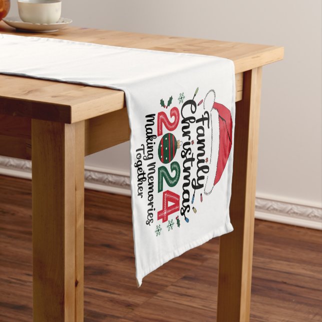 Family Christmas 2024 Making Memories Together Short Table Runner (In Situ)
