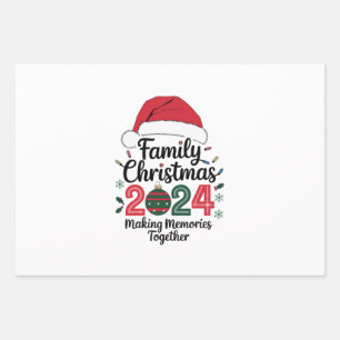 Family Christmas 2024 Making Memories Together Wrapping Paper Sheet