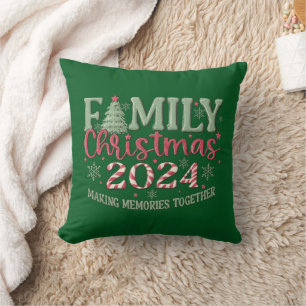 Family Christmas 2024 Masking Memories Together Cushion