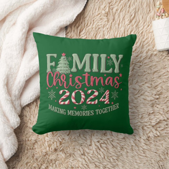 Family Christmas 2024 Masking Memories Together Cushion (Blanket)