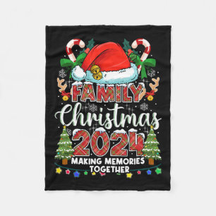 Family Christmas 2024 Matching Family Christmas Sq Fleece Blanket