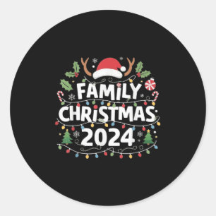 Family Christmas 2024 Matching Family Christmas Xm Classic Round Sticker