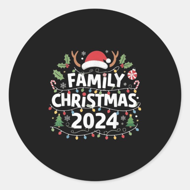 Family Christmas 2024 Matching Family Christmas Xm Classic Round Sticker (Front)