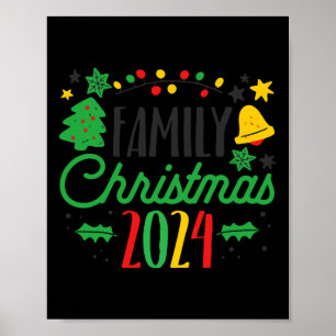 Family Christmas 2024 Matching Gift Santa Xmas Poster