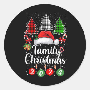 Family Christmas 2024 Matching Gifts Xmas Squad Sa Classic Round Sticker