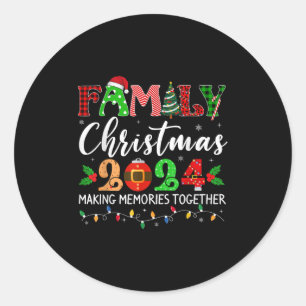 Family Christmas 2024 Matching Outfit Xmas Squad S Classic Round Sticker