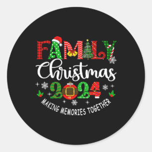Family Christmas 2024 Matching Outfit Xmas Squad S Classic Round Sticker