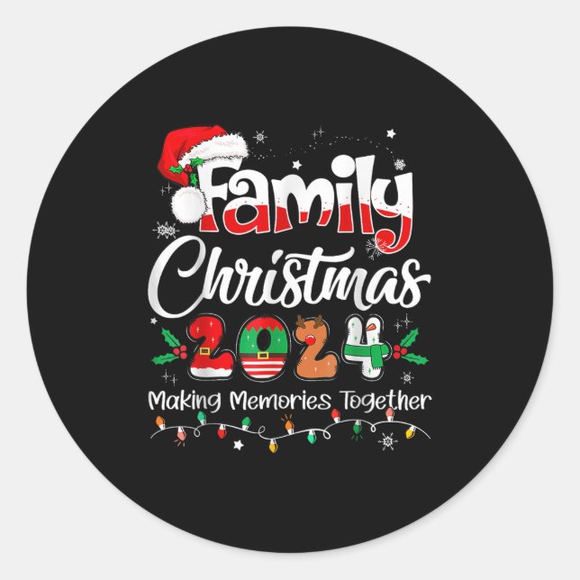 Family Christmas 2024 Matching Outfit Xmas Squad S Classic Round Sticker (Front)