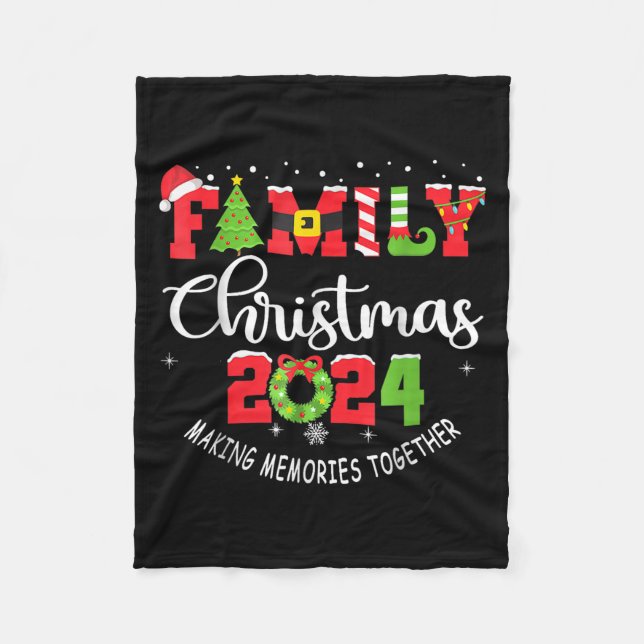 Family Christmas 2024 Matching Outfit Xmas Squad S Fleece Blanket (Front)