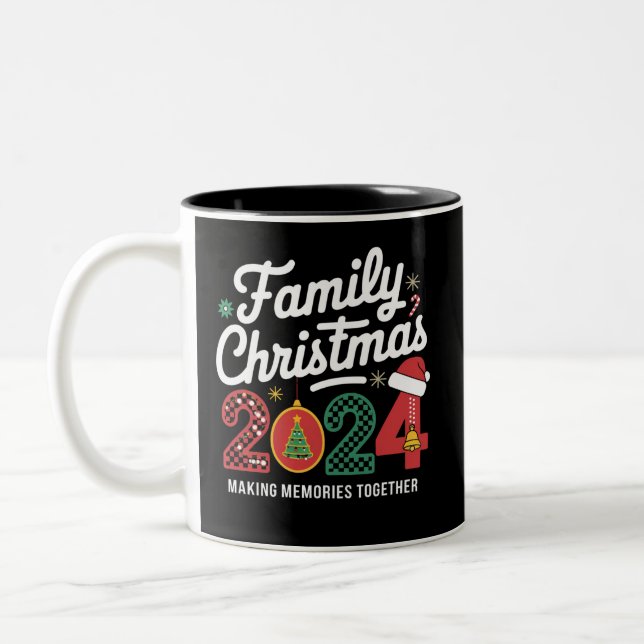 Family Christmas 2024 Matching Outfit Xmas Squad  Two-Tone Coffee Mug (Left)