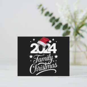 Family Christmas 2024 Matching Pajama Santa Holiday Postcard
