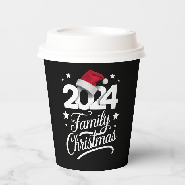 Family Christmas 2024 Matching Pajama Santa Paper Cups (Front)