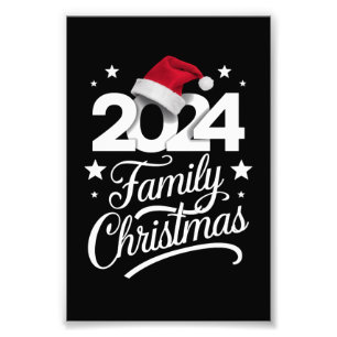 Family Christmas 2024 Matching Pajama Santa Photo Print