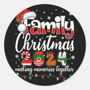 Family Christmas 2024 Matching Squad Santa Elf Fun Classic Round Sticker