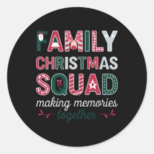 Family Christmas 2024 Matching Squad Santa Elf Fun Classic Round Sticker